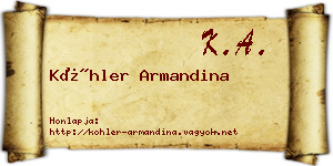 Köhler Armandina névjegykártya